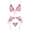 Комплект Kissable Lace Set, рожевий: бюстгальтер + трусики-стрінги + пояс для панчіх - Фото №3