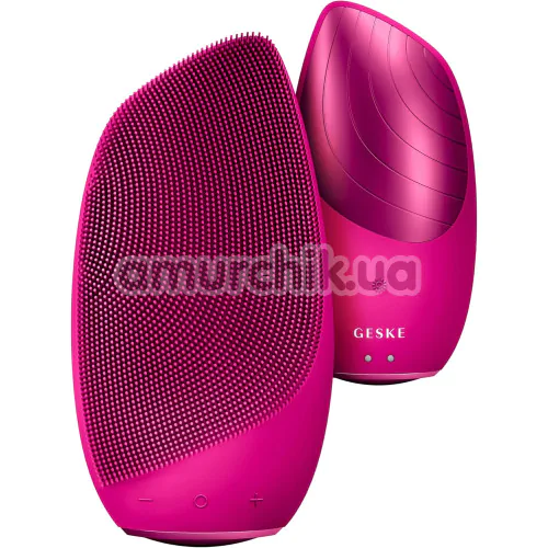 Ультразвуковая щетка для лица Geske Sonic Thermo Facial Brush 6 in 1, ярко-розовая