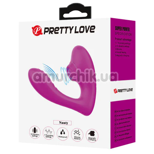 Вібратор з пульсацією Pretty Love Nauty, фіолетовий