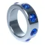 Эрекционное кольцо с синими кристаллами Boss Series Metal Ring Diamonds Small, серебряное - Фото №1