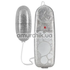 Віброяйце B Yours Glitter Power Bullet, срібне - Фото №1