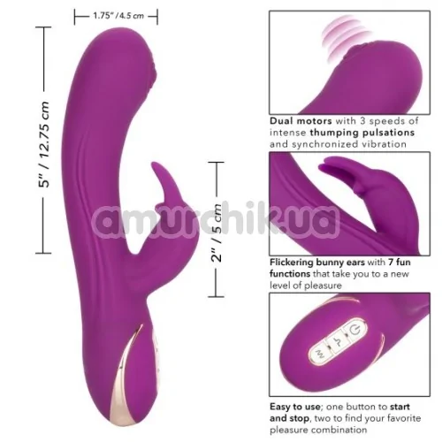 Вібратор Jack Rabbit Signature Silicone Thumping Rabbit, фіолетовий
