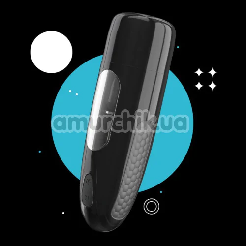 Мастурбатор с ротацией и толчками Erospace Galax, черный