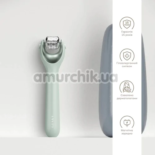Массажер-роллер для лица с микроиглами Geske MicroNeedle Face Roller 9 in 1, зеленый