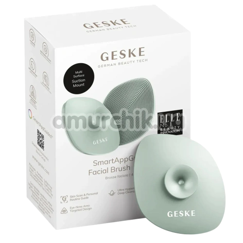 Щетка для лица Geske Facial Brush 4 in 1 Suction Mount, зеленая