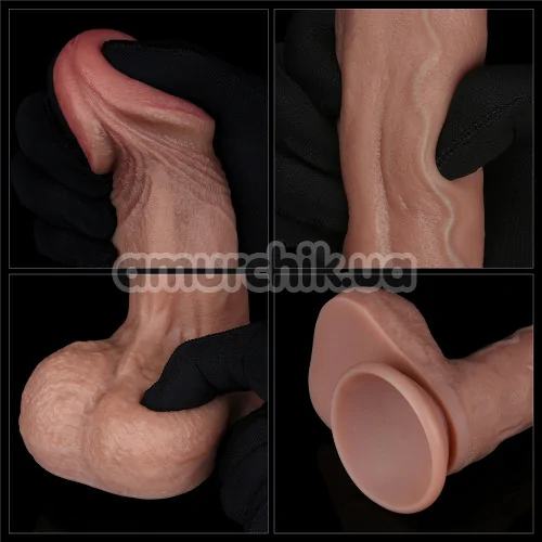 Фаллоимитатор Dual-Layered Silicone Nature Cock LV411046, коричневый
