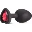 Анальная пробка с красным кристаллом Silicone Jewelled Butt Plug Heart Small, черная - Фото №6