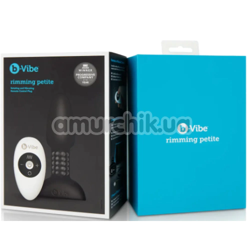 Анальная пробка с вибрацией и ротацией B-Vibe Rimming Plug Petite, черная