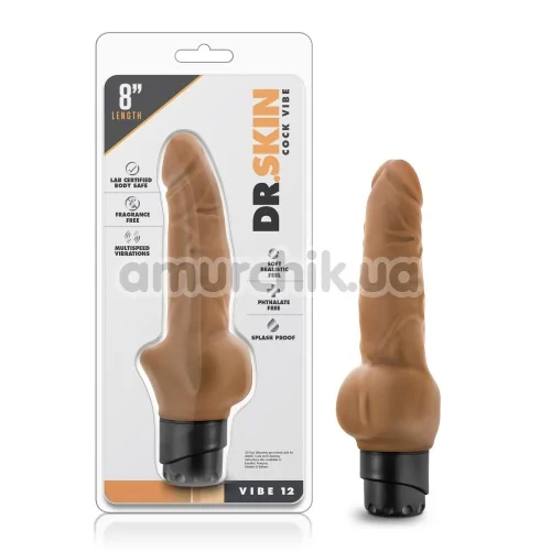 Вибратор Dr. Skin Cock Vibe 12, коричневый