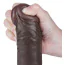 Фаллоимитатор Sliding-Skin Dual Layer Dong 9.5 с мошонкой, коричневый - Фото №12