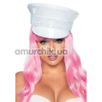 Кашкет поліцейської Leg Avenue Rhinestone Trimmed Military Hat, білий - Фото №1