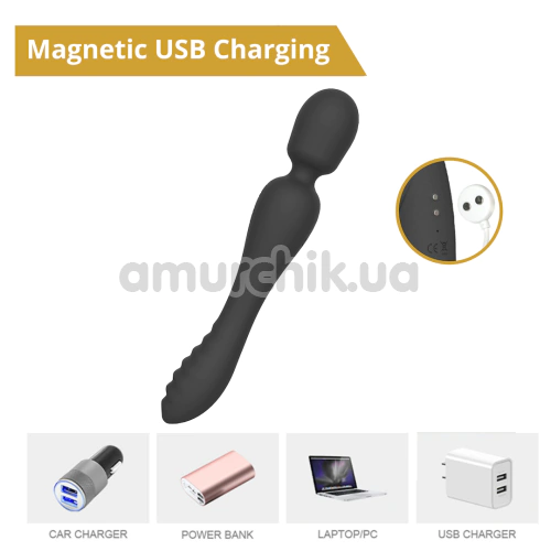 Универсальный вибромассажер Sweet Play Wand & Vibrator 2in1 A8, черный