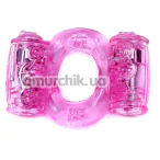 Виброкольцо для члена Boss Series Ring Double, розовое - Фото №1