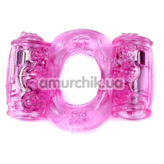 Виброкольцо для члена Boss Series Ring Double, розовое - Фото №1
