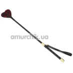 Стек Liebe Seele Victorian Garden Lace and Vegan Leather Riding Crop with Heart Shape Tip, красно-черный - Фото №1