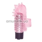 Вибронапалечник для стимуляции клитора Finger Vibrator, розовый - Фото №1