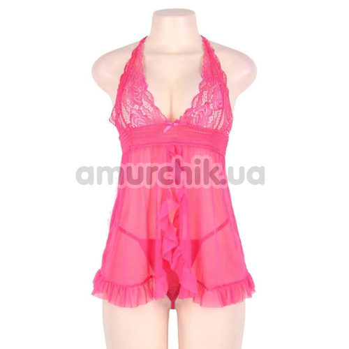 Комплект Star Night Elegante Babydoll, рожевий: пеньюар + трусики-стрінги