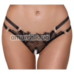 Трусики-стринги Crotchless String, черные - Фото №1