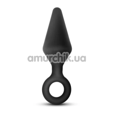 Анальна пробка Anal Adventures Platinum Loop Plug Large, чорна - Фото №1