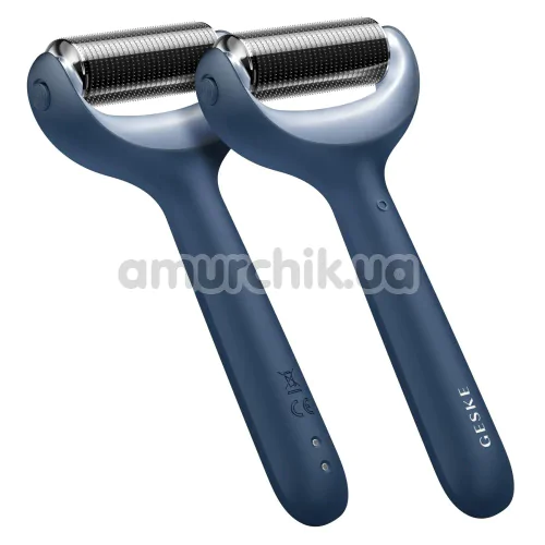 Массажер-роллер для лица и тела с микроиглами Geske MicroNeedle Face & Body Roller 8 in 1, синий