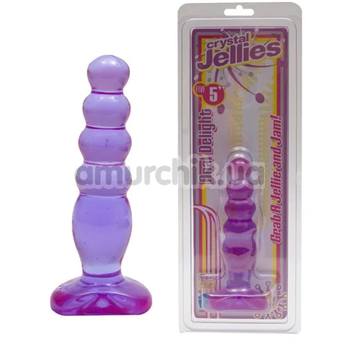 Анальна пробка Crystal Jellies 14 см фіолетова