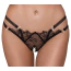 Трусики-стринги Crotchless String, черные - Фото №1
