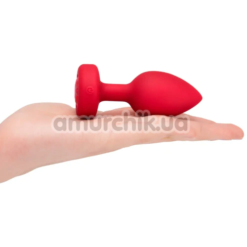 Анальная пробка с вибрацией B-Vibe Vibrating Heart M/L, красная