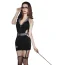 Костюм вчительки Teacher Costume чорний: сукня + панчохи + трусики + окуляри + указка - Фото №1