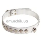 Ошейник sLash SUB Leather Choker, белый - Фото №1