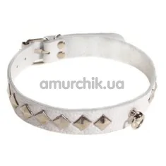 Ошейник sLash SUB Leather Choker, белый - Фото №1