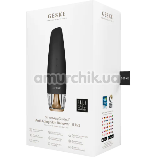 Микротоковый LED-излучатель для восстановления кожи лица Geske Anti-Aging Skin Renewer 9 in 1, темно-серый