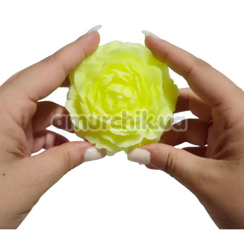 Свеча в виде пиона GlowKink L - светится в темноте, салатовая