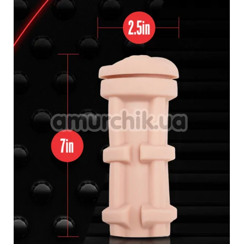 Штучна вагіна M For Men Soft+Wet Pussy With Pleasure Ridges and Orbs, тілесна