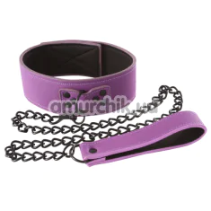 Ошейник с поводком Lust Bondage Collar, фиолетовый - Фото №1
