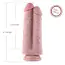 Подвійний фалоімітатор-насадка Hismith Two Cocks One Hole Silicone Dildo 8.5, тілесний - Фото №5