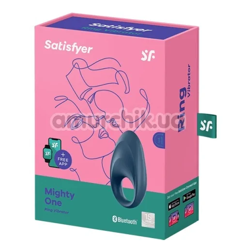 Виброкольцо Satisfyer Mighty One Ring Vibrator, синее