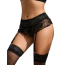 Комплект Star Night Lace Flower Set, чорний: пояс для панчіх + трусики - Фото №3