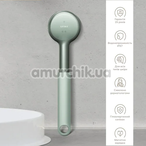 Звуковая щетка для тела Geske Sonic LED Full-Body Brush 9 in 1, зеленая
