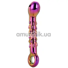 Фалоімітатор Glamour Glass Ribbed G-Spot Dildo, мультикольоровий - Фото №1