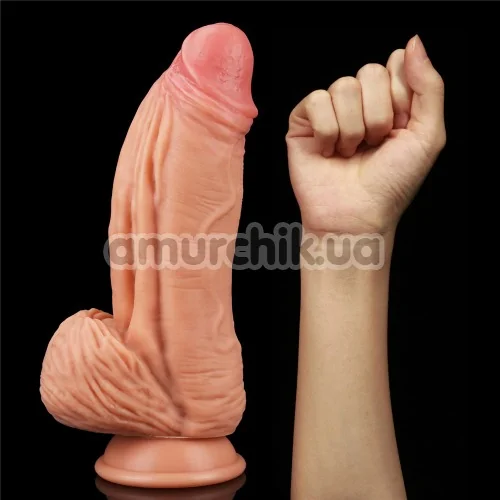 Фаллоимитатор Dual-Layered Silicone Nature Cock LV411014, светло-телесный