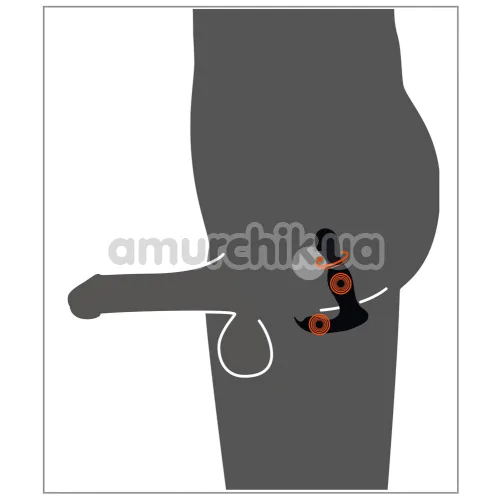 Вибростимулятор простаты с ротацией Rebel RC Butt Plug With 2 Functions, черный