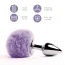 Анальная пробка с фиолетовым хвостиком FeelzToys Bunny Tails, серебряная - Фото №2