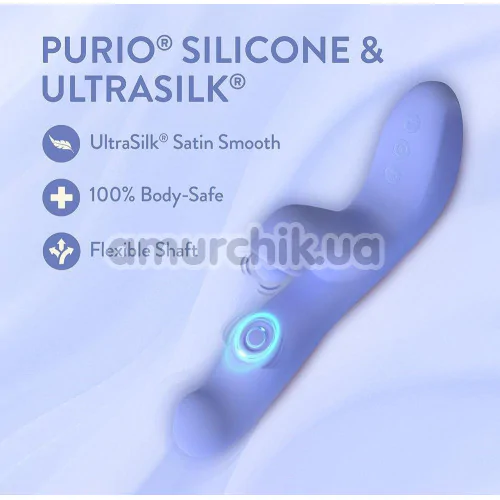 Вібратор з пульсацією та підігрівом Blush Simone, синій