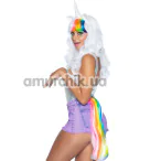Комплект аксессуаров единорога Leg Avenue Wavy Rainbow Unicorn Wig & Tail Costume Kit, разноцветный: парик + хвост - Фото №1