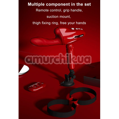 Секс-машина з підігрівом Qingnan No.9 Handheld Vibrating And Rotating Thruster, червона