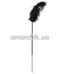 Пір'їнка для пестощів Bad Kitty Feather Wand with Rhinestones, чорна - Фото №1