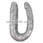 Двухконечный фаллоимитатор Dark Muscle Dixie Normous, серебряный - Фото №1