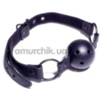 Кляп Boss Series Fetish Knebel-Ball Gag з великими кільцями, чорний - Фото №1