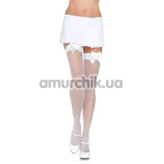 Панчохи Leg Avenue Fishnet Thigh Highs With Bow, білі - Фото №1