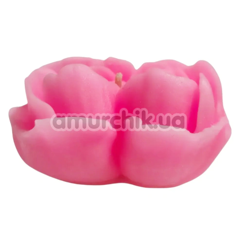 Свеча в виде розы GlowKink М - светится в темноте, розовая